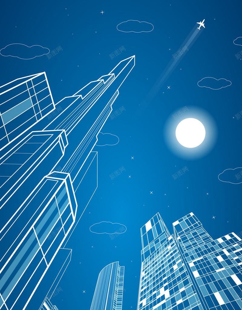 线描城市背景jpg设计背景_新图网 https://ixintu.com 手机背景 商务 城市 科技 线描 APP背景 H5背景 H5 h5 科幻