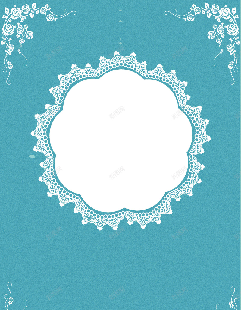蓝色简约清新婚礼邀请函花纹背景psd设计背景_新图网 https://ixintu.com 花纹背景 清新 简约 花纹 蓝色 婚礼邀请函 蕾丝花边 请柬