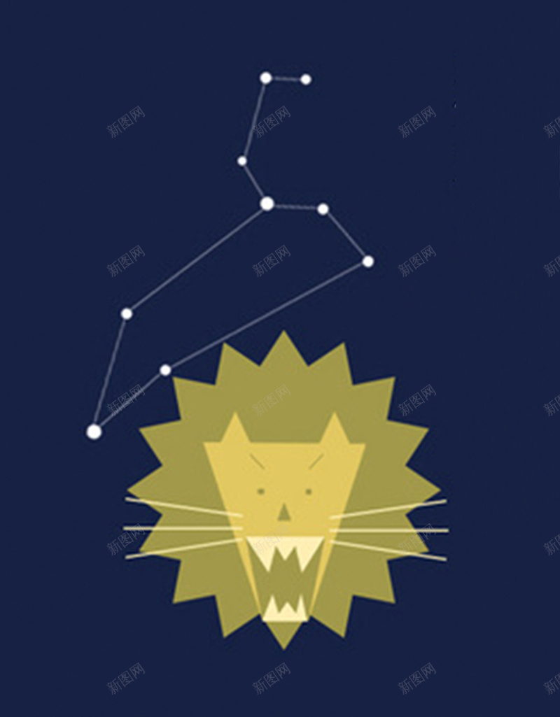 卡通星座背景jpg设计背景_新图网 https://ixintu.com 狮子座 创意 卡通 星星 童趣 H5背景 H5 手绘