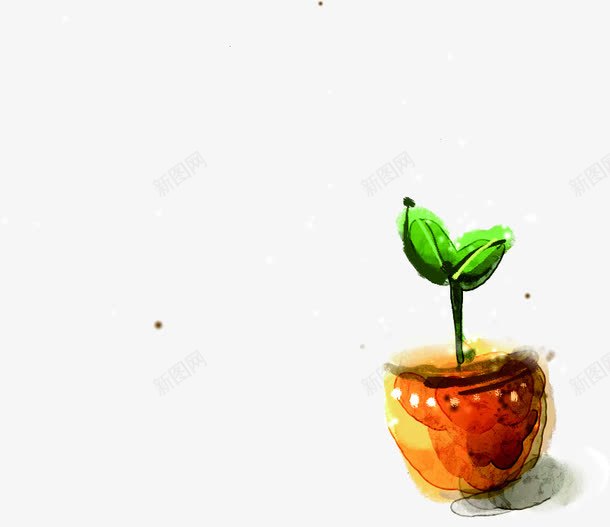 创意合成水彩效果小树苗盆栽png免抠素材_新图网 https://ixintu.com 创意 合成 水彩 效果 树苗 盆栽