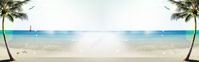 白云蓝天大海椰树海滩背景jpg设计背景_新图网 https://ixintu.com 海报banner