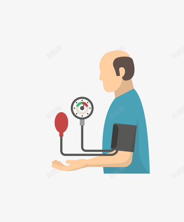 量血压的人png免抠素材_新图网 https://ixintu.com 手绘画 人物 量血压 矢量图 装饰 矢量装饰