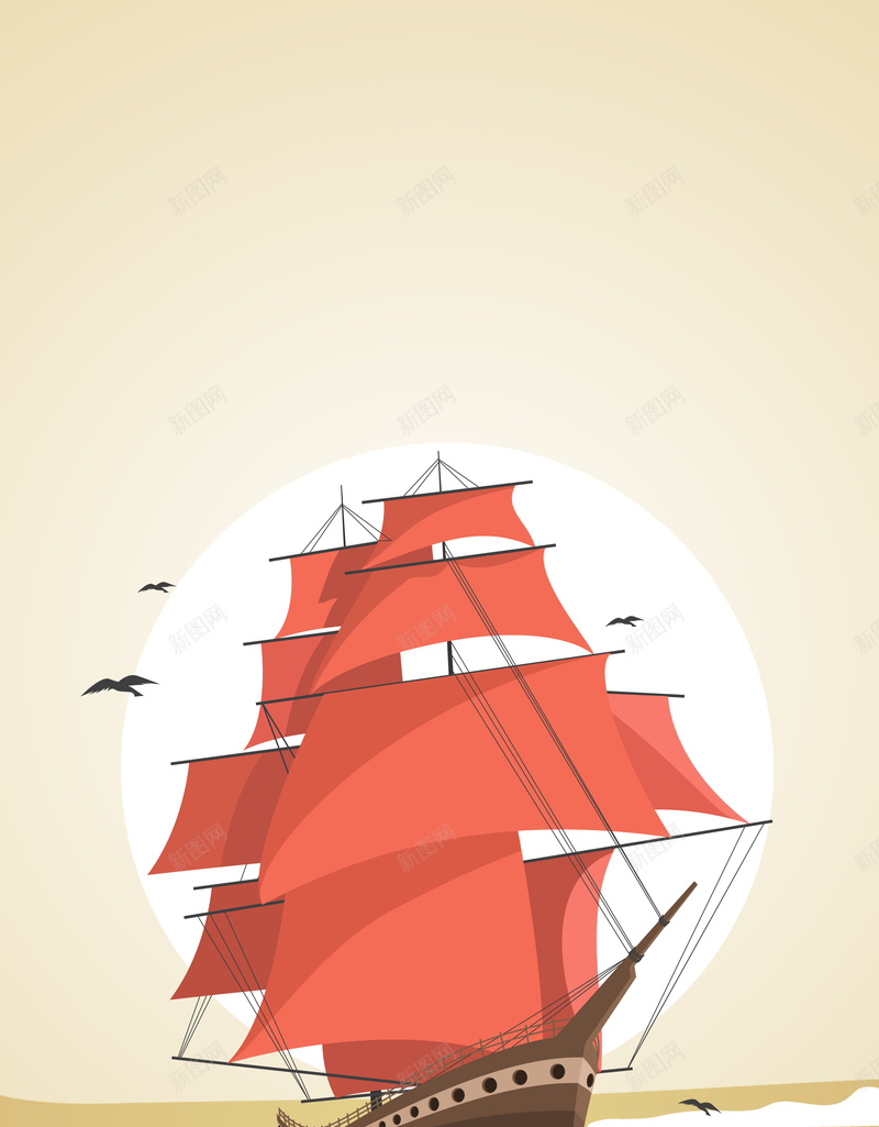 简约轮船大气风景背景图psd设计背景_新图网 https://ixintu.com 夕阳 大海 海洋 简约 轮船 海浪 乘风破浪 轮船背景