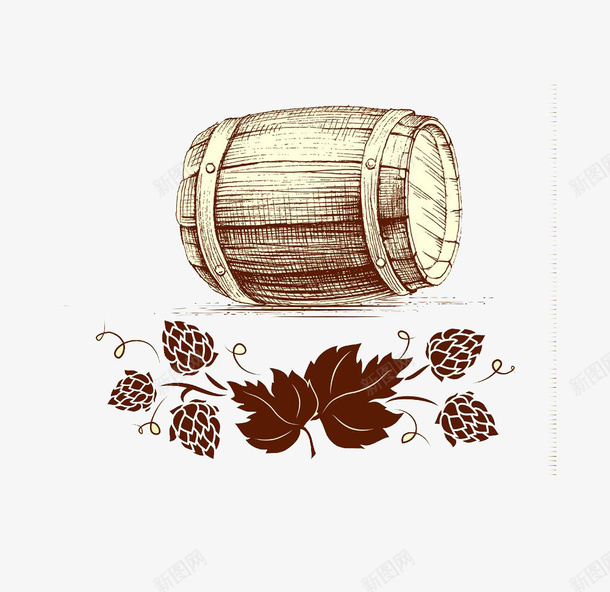 手绘酒庄酒桶装饰矢量图png免抠素材_新图网 https://ixintu.com 手绘 酒庄 酒桶 装饰 矢量图 效果图案 简约风格 酒庄矢量图