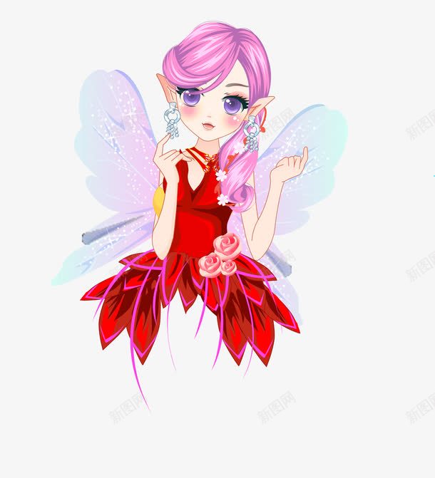 精灵花仙子插画PNG素材png免抠素材_新图网 https://ixintu.com 精灵仙子 美女 卡通人物