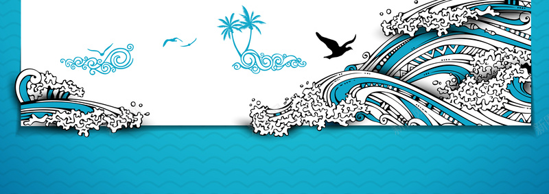 海浪传统花纹矢量背景素材jpg设计背景_新图网 https://ixintu.com 假期 夏季 海浪 海鸥 矢量 椰树 传统花纹 海浪花纹 海浪背景 素材 背景