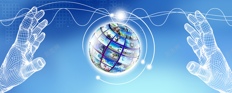 科技背景psd设计背景_新图网 https://ixintu.com 蓝色 球体 科技 商务 互联网 3D 企业 海报banner 科技感 科技风 高科技 科幻