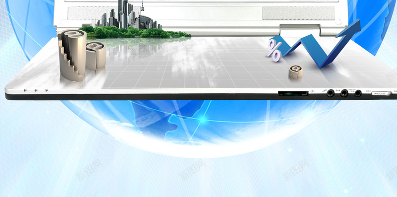 地球电脑科技H5背景psd设计背景_新图网 https://ixintu.com 笔记本 地球 科幻 科技 蓝色 星空 商务