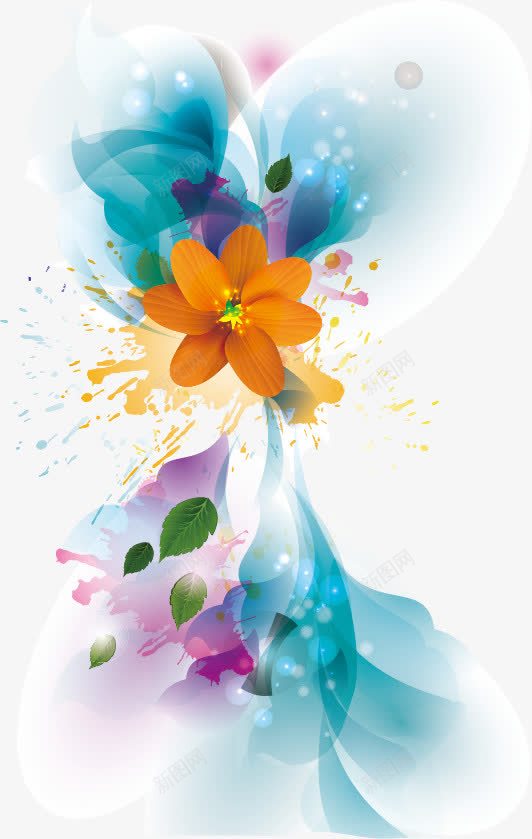 水彩花卉矢量图png免抠素材_新图网 https://ixintu.com 水彩 炫丽 潮流 时尚 装饰图案 背景素材 底纹花纹 背景