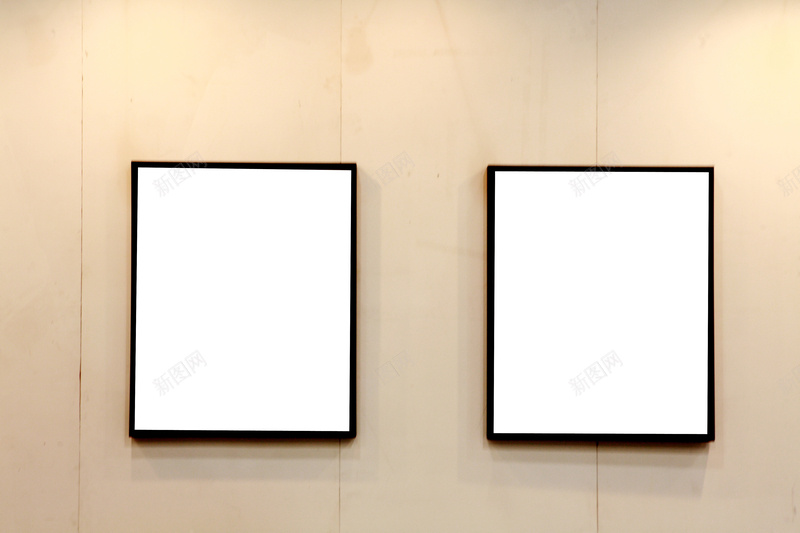 墙上挂的两幅空白画框jpg设计背景_新图网 https://ixintu.com 墙 空白 画框 白色 PPT