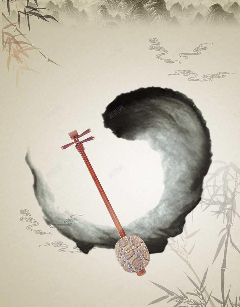 中国风传统乐器背景素材jpg设计背景_新图网 https://ixintu.com 古典乐器 地产广告 乐器 地产 水墨 古典花纹背景 地产海报 地产楼书 中国风 古风 中式 传统