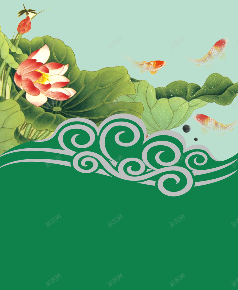 药房易拉宝背景素材psd设计背景_新图网 https://ixintu.com 易拉宝 简约 药房 荷花 金鱼 药房易拉宝图片下载 参花消渴茶 制药公司