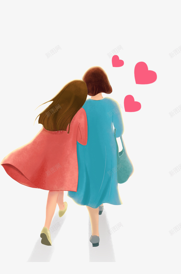 母亲节插画素材png免抠素材_新图网 https://ixintu.com 母亲节 插画 素材 母女