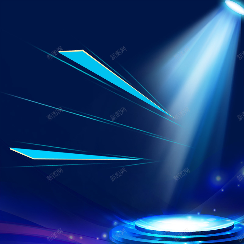 蓝色科幻首图psd设计背景_新图网 https://ixintu.com 蓝色 科幻 光效 扁平 几何 主图 渐变