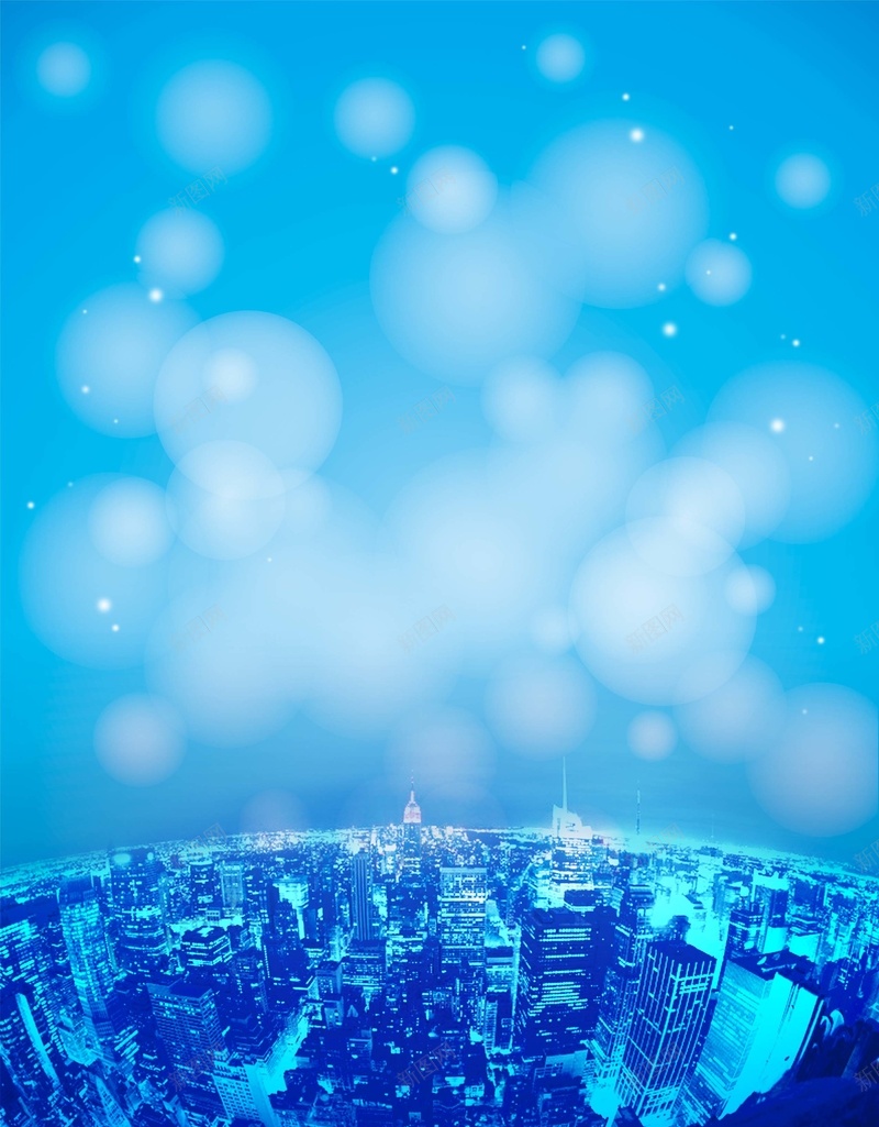 蓝色光点城市背景海报背景模板psd设计背景_新图网 https://ixintu.com 海报背景模板 城市背景 蓝色光点 蓝色城市 蓝色背景 海报模板 科技 科幻 商务
