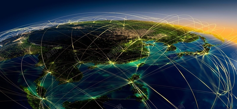 地球上空航线轨迹图片jpg设计背景_新图网 https://ixintu.com 地球上 海报banner 摄影 风景 空航 线轨迹