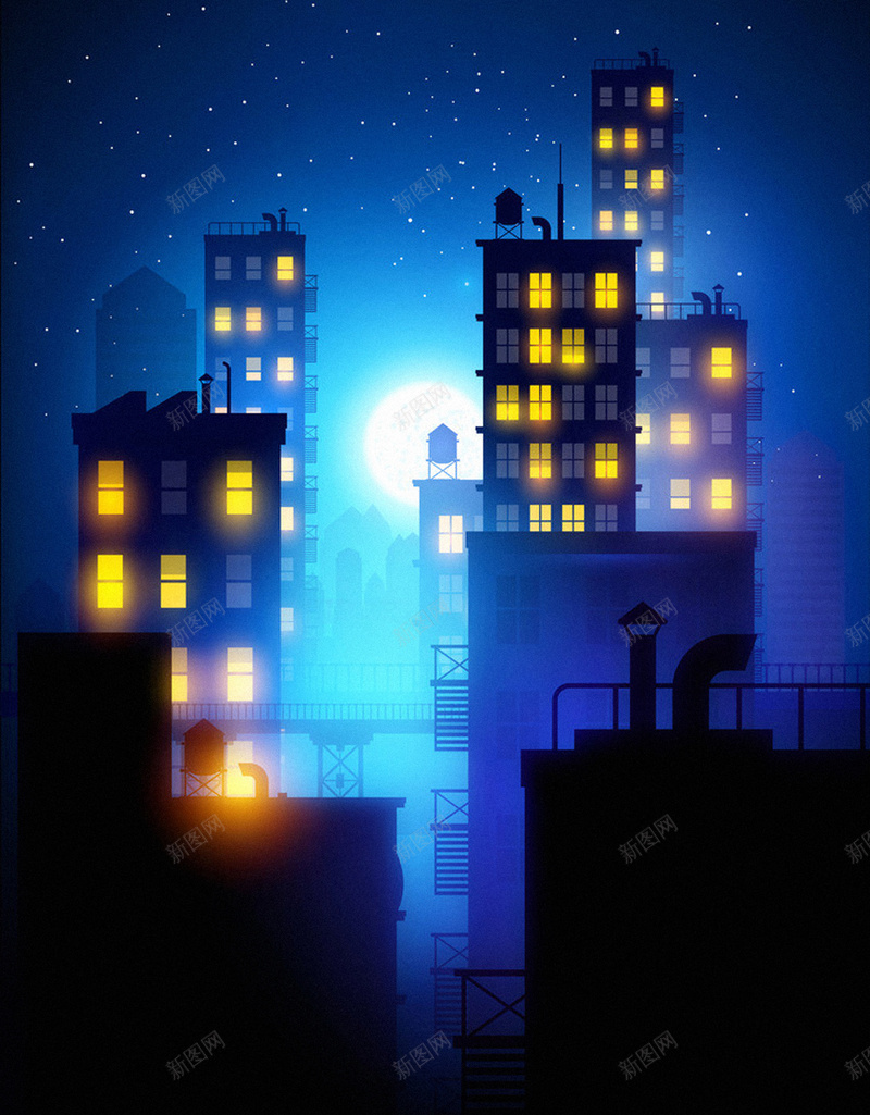 扁平建筑高楼蓝色背景素材jpg设计背景_新图网 https://ixintu.com 免费背景 海报 素材 背景 高清 扁平 建筑背景 高楼建筑 高楼 扁平建筑