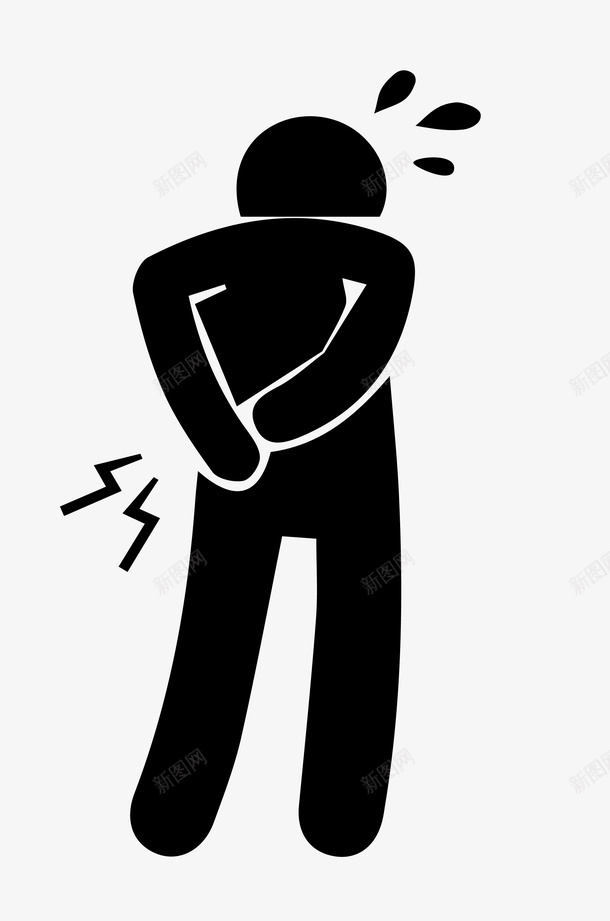 剪影卡通人物图标腰痛生病行动不便等ai_新图网 https://ixintu.com 剪影 生病 腰痛 腰酸背疼 行动不便