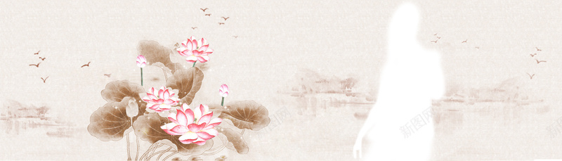 荷塘月色古典水墨画jpg设计背景_新图网 https://ixintu.com 女装背景 海报背景 男装 女鞋 内衣 化妆品 海报banner 中国风