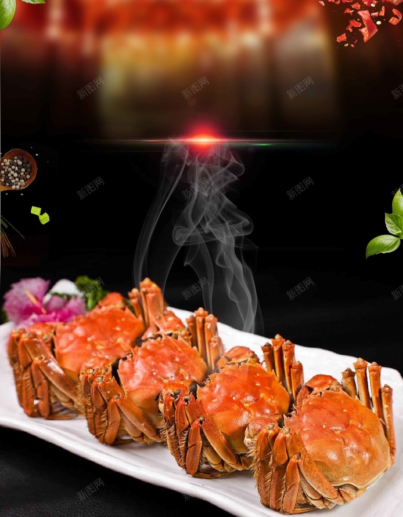 简约正宗阳澄湖大闸蟹美食宣传psd设计背景_新图网 https://ixintu.com 阳澄湖大闸蟹 宣传 正宗 简约 美食 美味 黑色 大气 餐饮 餐厅 特产
