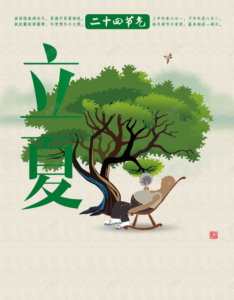 24节气漫画立夏jpg设计背景_新图网 https://ixintu.com 24节气 漫画 立夏 中国传统文化 节气