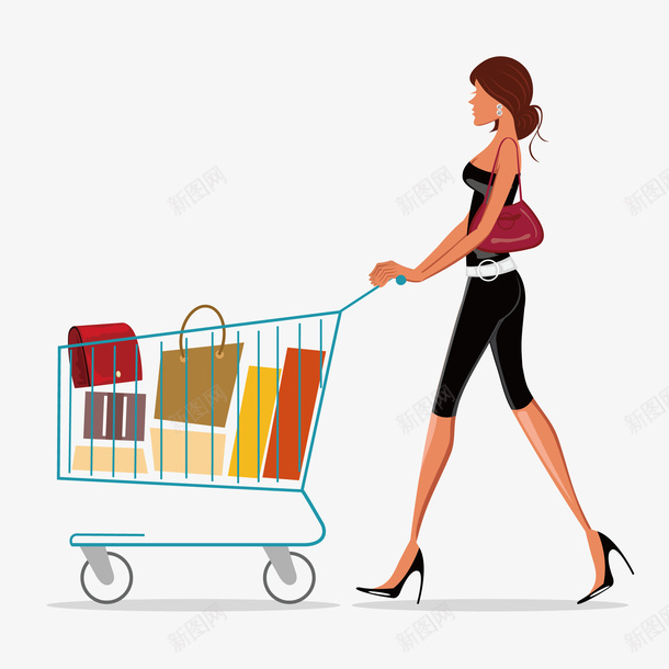 购物的美女PNG下载png免抠素材_新图网 https://ixintu.com 购物 美女 卡通人物 人物介绍 矢量人物 人物插画