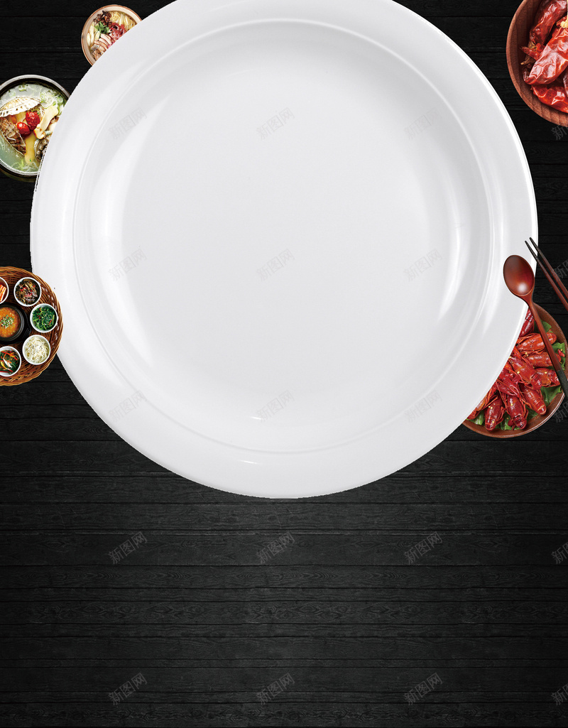 私房菜美食海报背景素材psd设计背景_新图网 https://ixintu.com 私房菜 海报 美味 美食 黑色 小龙虾 辣椒 调料 简约