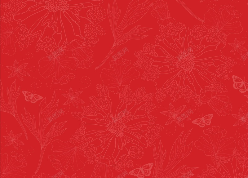 红色花纹底纹矢量背景模板eps设计背景_新图网 https://ixintu.com 底纹 海报 矢量 红色 花纹