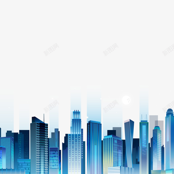 蓝色的立体建筑楼盘png免抠素材_新图网 https://ixintu.com 立体 建筑 楼盘 创意 免扣