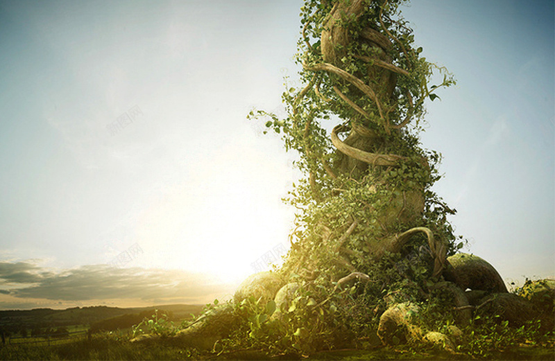 绿色植物魔幻素材背景图psd设计背景_新图网 https://ixintu.com 大树 房屋 植物 绿色 藤 魔幻 素材 背景图 大气 质感 蓝天 幸福
