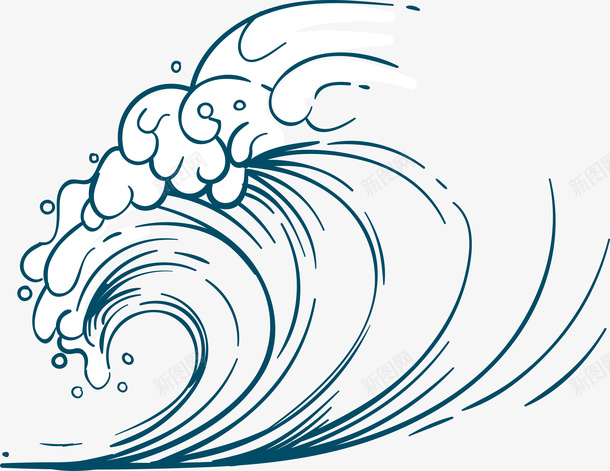 简约浪花免抠素材png免抠素材_新图网 https://ixintu.com 矢量图案 卡通简约 扁平化 花卉 浪花 简约装饰