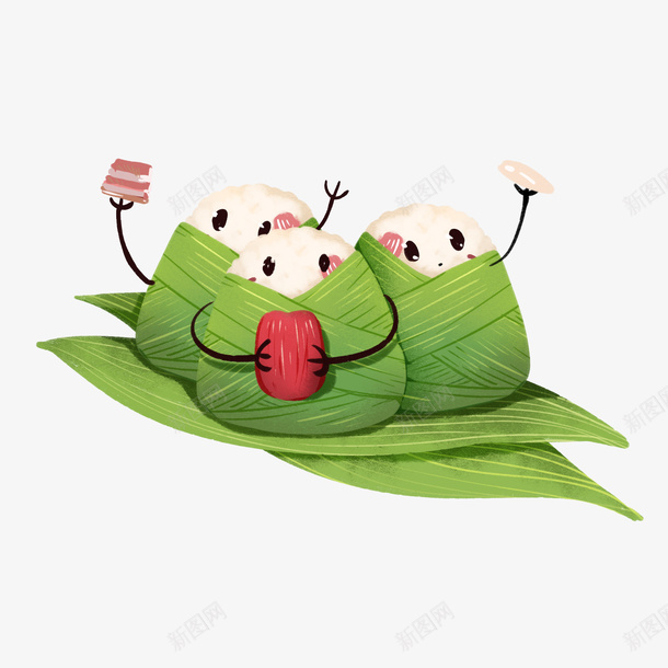 端午节粽子卡通元素png免抠素材_新图网 https://ixintu.com 端午节 粽子 免扣 创艺元素