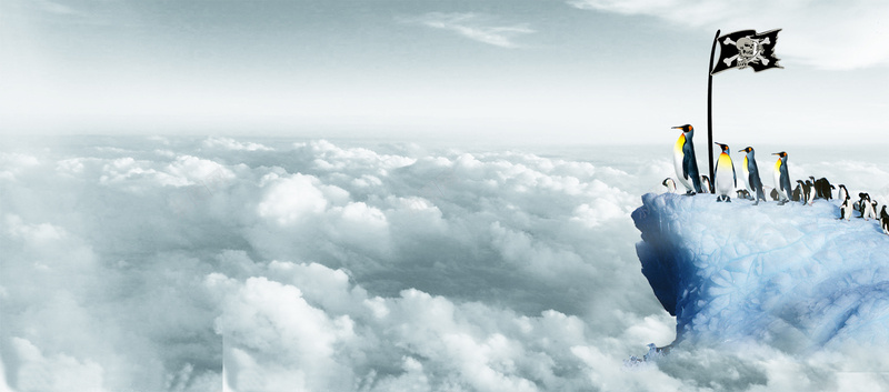 棉服促销背景psd设计背景_新图网 https://ixintu.com 海报banner 企鹅 冰山 旗帜 白云 羽绒服促销背景 文艺 小清新 简约
