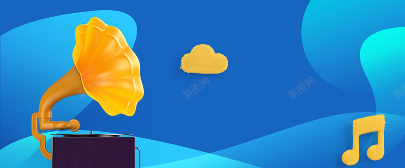 蓝色卡通背景促销bannerpsd设计背景_新图网 https://ixintu.com 乐器促销 古典音乐 蓝色背景 扁平 渐变 节日促销 活动促销 banner 全屏首页