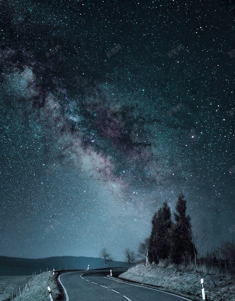 公路风景H5背景素材jpg设计背景_新图网 https://ixintu.com H5背景 云彩 傍晚 公路 星空 树 素材 风景 风景公路 风景背景 高速公路 黄昏夜景