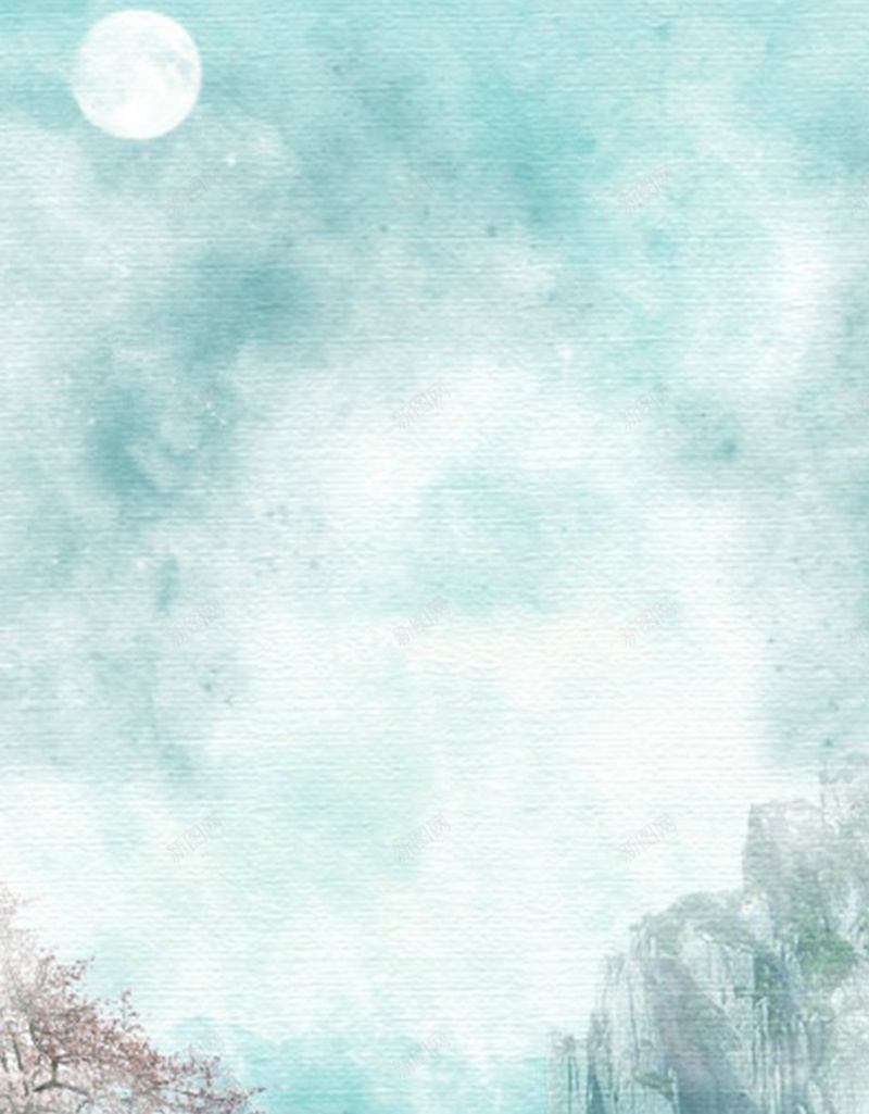 蓝色清新唯美中国风水墨H5背景jpg设计背景_新图网 https://ixintu.com 水墨 中国风 蓝色 唯美 清新 文艺 水墨H5背景 水墨背景素材