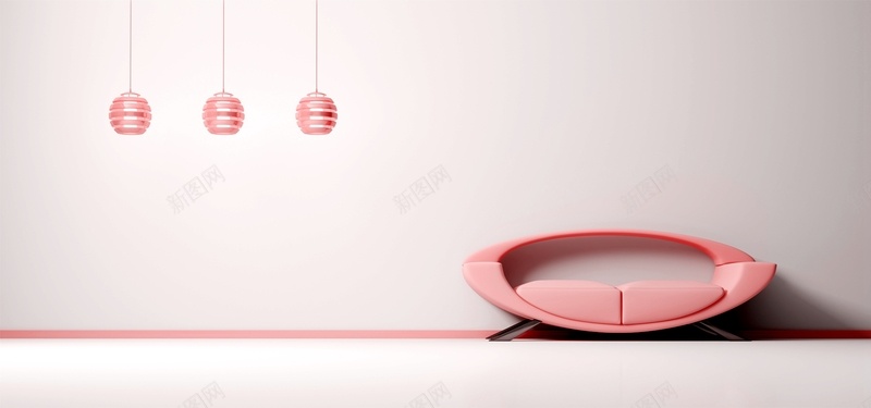 简约背景墙jpg设计背景_新图网 https://ixintu.com 简约 背景墙 沙发 吊灯 家居 白色墙壁 海报banner 文艺 小清新