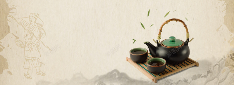 茶艺古风灰色海报背景psd设计背景_新图网 https://ixintu.com 中国风 海报 背景 茶艺 黑色 茶叶 茶壶 山水 渐变 banner 淘宝 天猫 促销 折扣