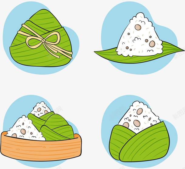 端午节粽子矢量插画素材ai免抠素材_新图网 https://ixintu.com 端午节 粽子 矢量 插画 食物插画 粽子插画