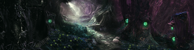 梦幻森林背景psd设计背景_新图网 https://ixintu.com 海报banner 化妆品 女装 梦幻 森林 浪漫