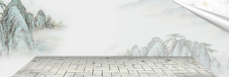 水墨画背景psd设计背景_新图网 https://ixintu.com 山脉 清晰 淘宝海报 海报banner 其他