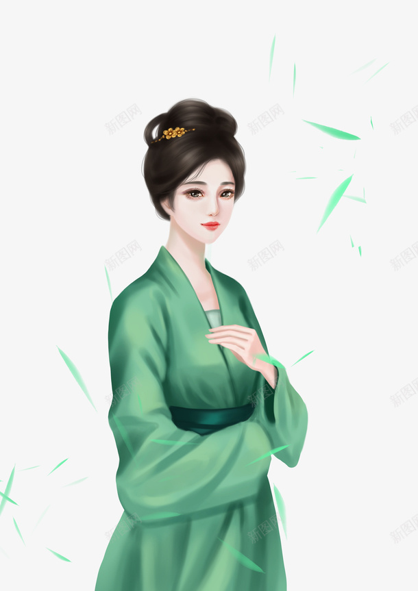 绿色古装美女png免抠素材_新图网 https://ixintu.com 绿色 古装 古风 唯美