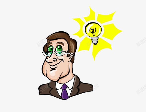 有思想的人物素材png免抠素材_新图网 https://ixintu.com 卡通 发光灯泡 免费png 有头脑 精明人物 png图片