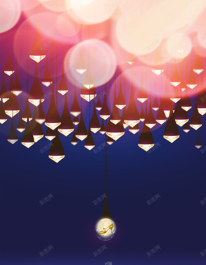蓝色荧光背景psd设计背景_新图网 https://ixintu.com 蓝色荧光背景 吊灯 城市 夜色 灯饰 科技 科幻 商务