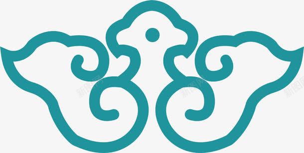 蓝色花纹样式png免抠素材_新图网 https://ixintu.com 中国风图案 蓝色 装饰 矢量图 古代花纹样式