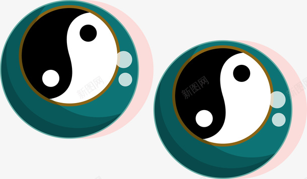 卡通太极设计素材ai免抠素材_新图网 https://ixintu.com 矢量图案 卡通有趣 小清新 太极八卦 简约装饰 设计图