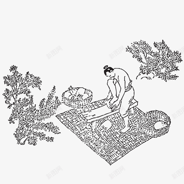 手绘手工古代民间国潮风png免抠素材_新图网 https://ixintu.com 手绘 手工 古代民间 国潮风