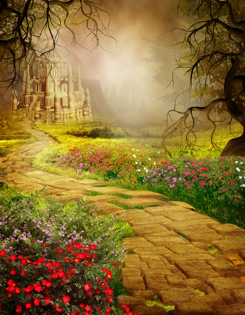 影楼魔幻花园摄影背景jpg设计背景_新图网 https://ixintu.com 摄影 梦幻 浪漫 花园 魔幻 影楼