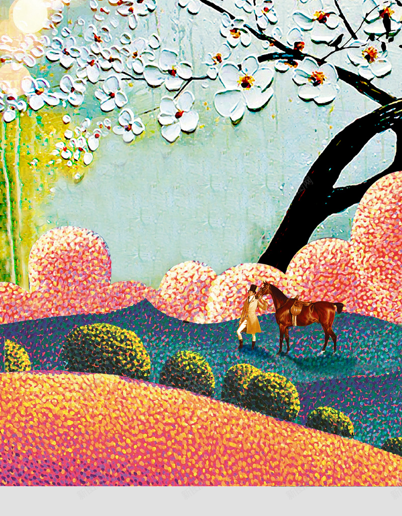油画地产唯美背景psd设计背景_新图网 https://ixintu.com 油画 浪漫 梦境 美丽 风景 梅花 湖面 倒影 马 卡通 童趣 手绘