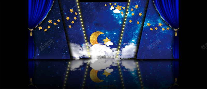 设计效果图psd设计背景_新图网 https://ixintu.com 婚礼 设计 效果图 星空 主题 迎宾区 海报banner 星云 星海 星际 科技 科幻 商务